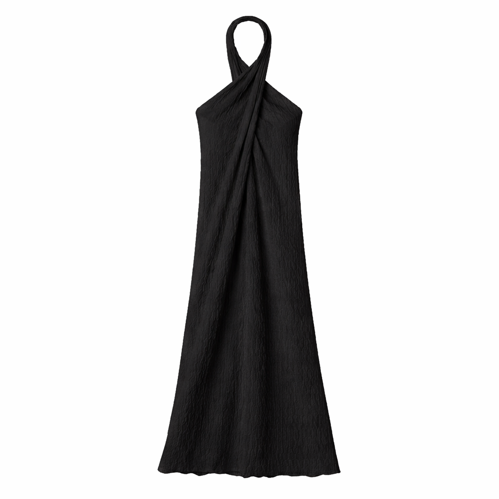 Stella Dress, Black Crepe / S/M