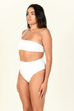 Model against white background showing the side of the Apex Top and Bound Bottom