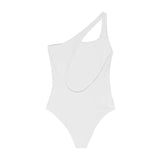 Flat image of the back of the Evolve One Piece in white
