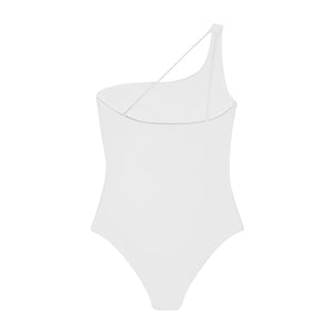 Flat image of the back of the Apex One Piece in White