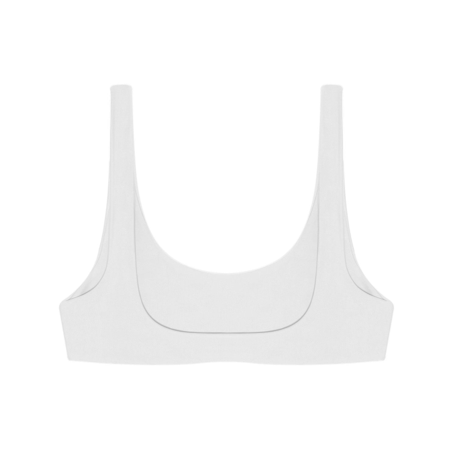 Flat image of the back of the Rounded Edges Top in white