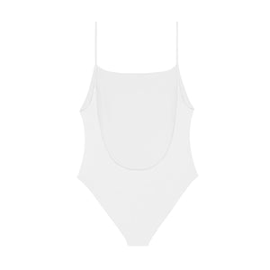 Flat image of the back of the Trophy One Piece in white