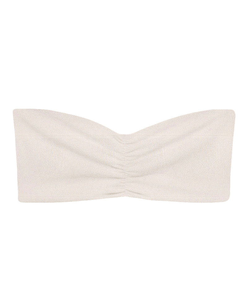 Load image into Gallery viewer, Flat image of the Ava Bandeau in Sandstone Terry Sheen
