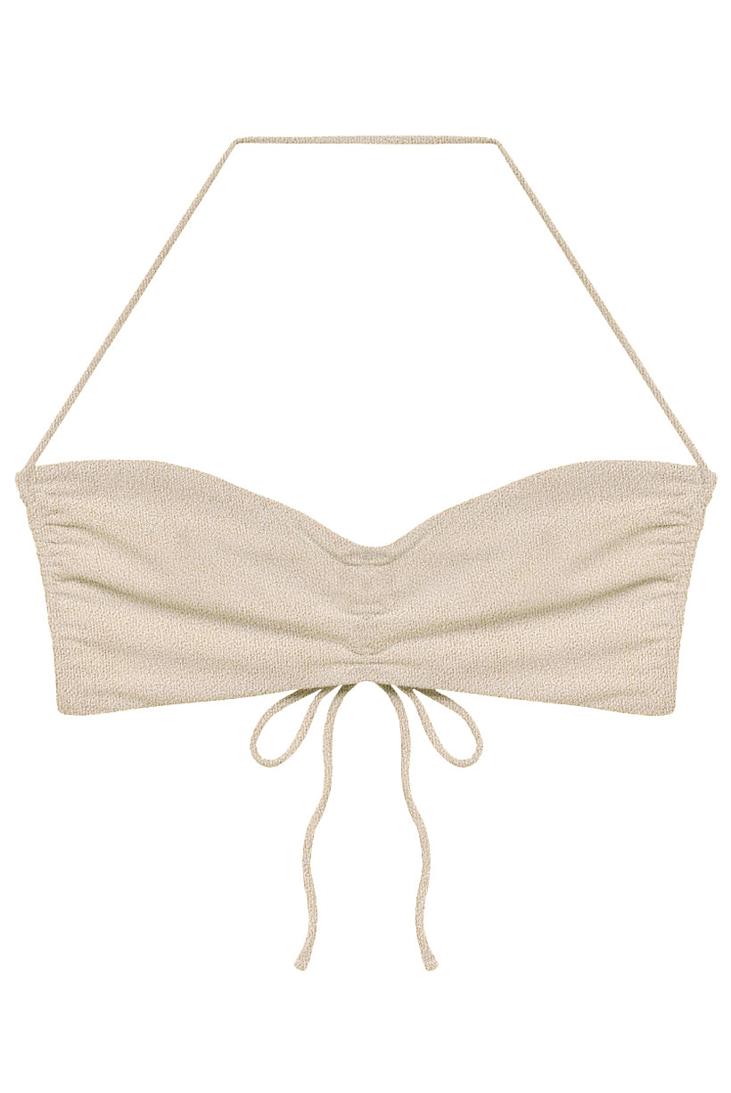 Load image into Gallery viewer, Flat image of the Isla Top in ivory sheen