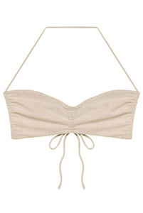 Flat image of the Isla Top in ivory sheen