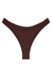 Flat image of the Vera Bottom in espresso terry sheen