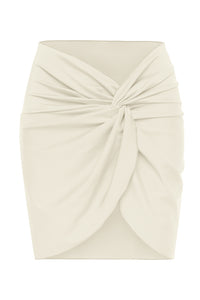 Flat image of the Zena Skirt in ivory sheen