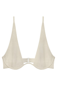 Flat image of the Paloma Top in sandstone terry sheen