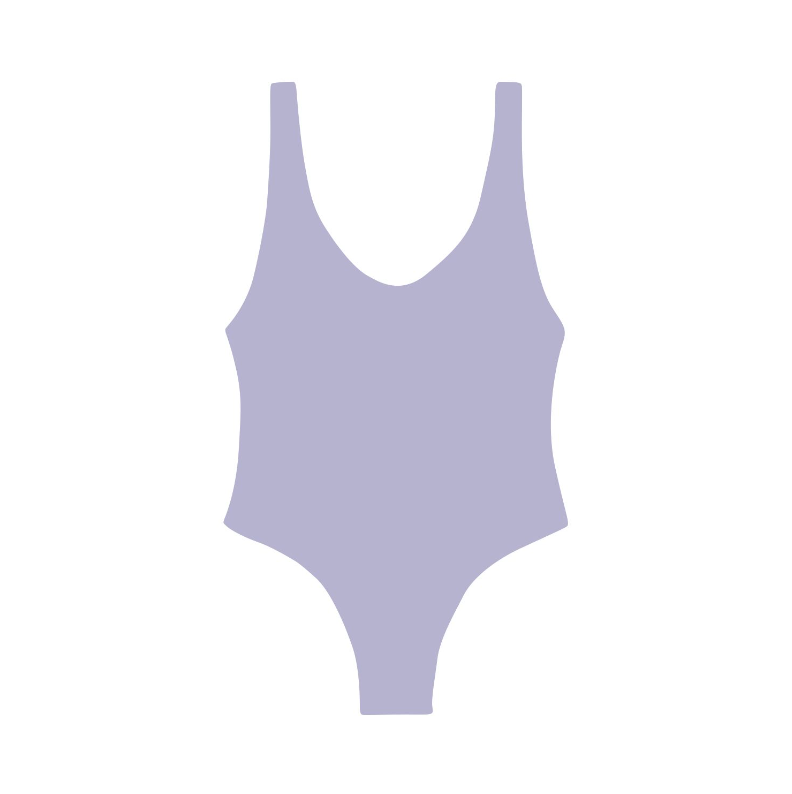 Load image into Gallery viewer, Flat image of the Contour One Piece in lilac sheen