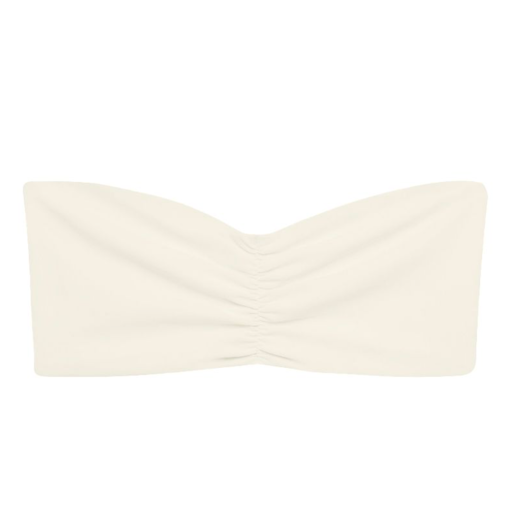 Load image into Gallery viewer, Flat image of the Ava Bandeau in Ivory Sheen