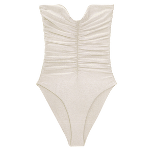 Flat image of the Yara One Piece in sandstone terry sheen