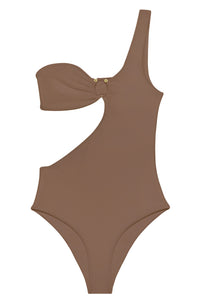 Flat image of the Avery One Piece in Nude Black