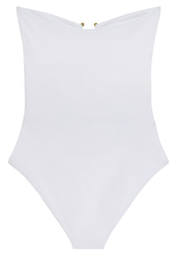 Flat image of the back of the Ella One Piece in White