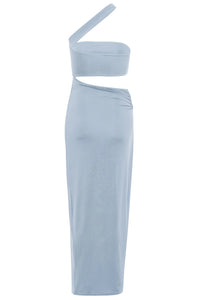 Flat image of the back of the Gava Dress in azure