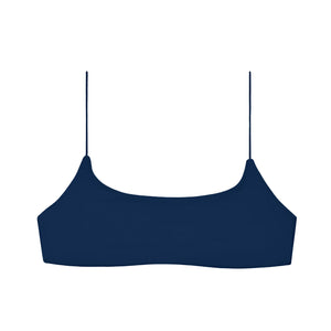 Flat image of the Micro Muse Scoop Top in indigo sheen