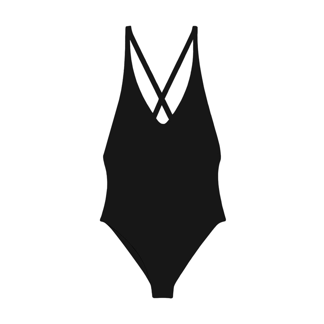 Flat image of the Mila One Piece in black