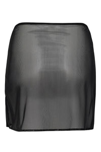 Flat image of the back of the Mira Skirt in Noir Sheer