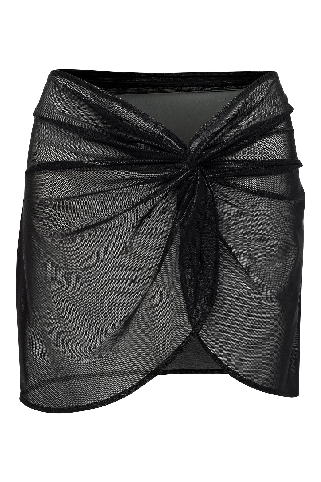 Load image into Gallery viewer, Flat image of the Mira Skirt in Noir Sheer