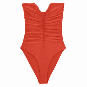 Flat image of the Yara One Piece in amber sheen