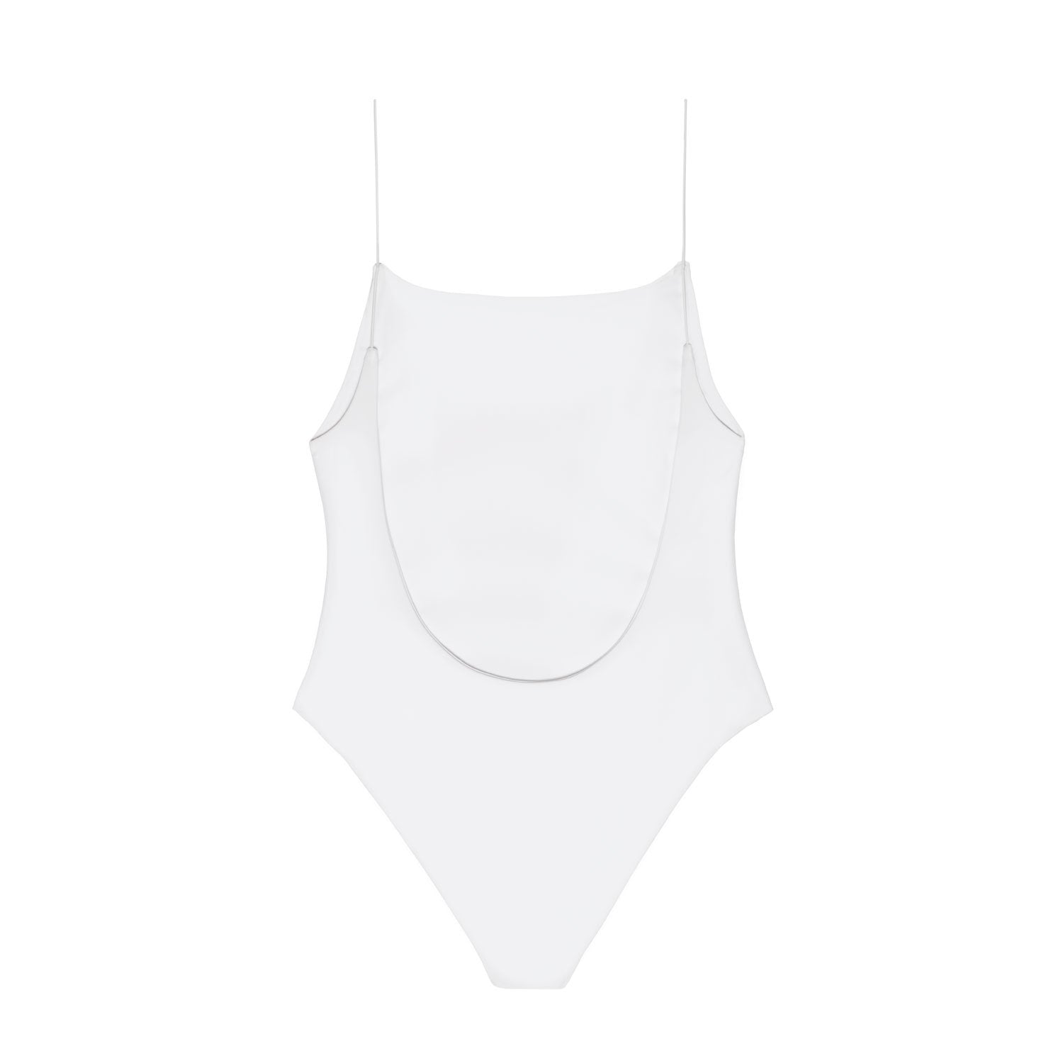Load image into Gallery viewer, Flat image of the back of the Micro Trophy One Piece in white