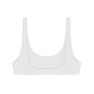 Flat image of the back of the Rounded Edges Top in white