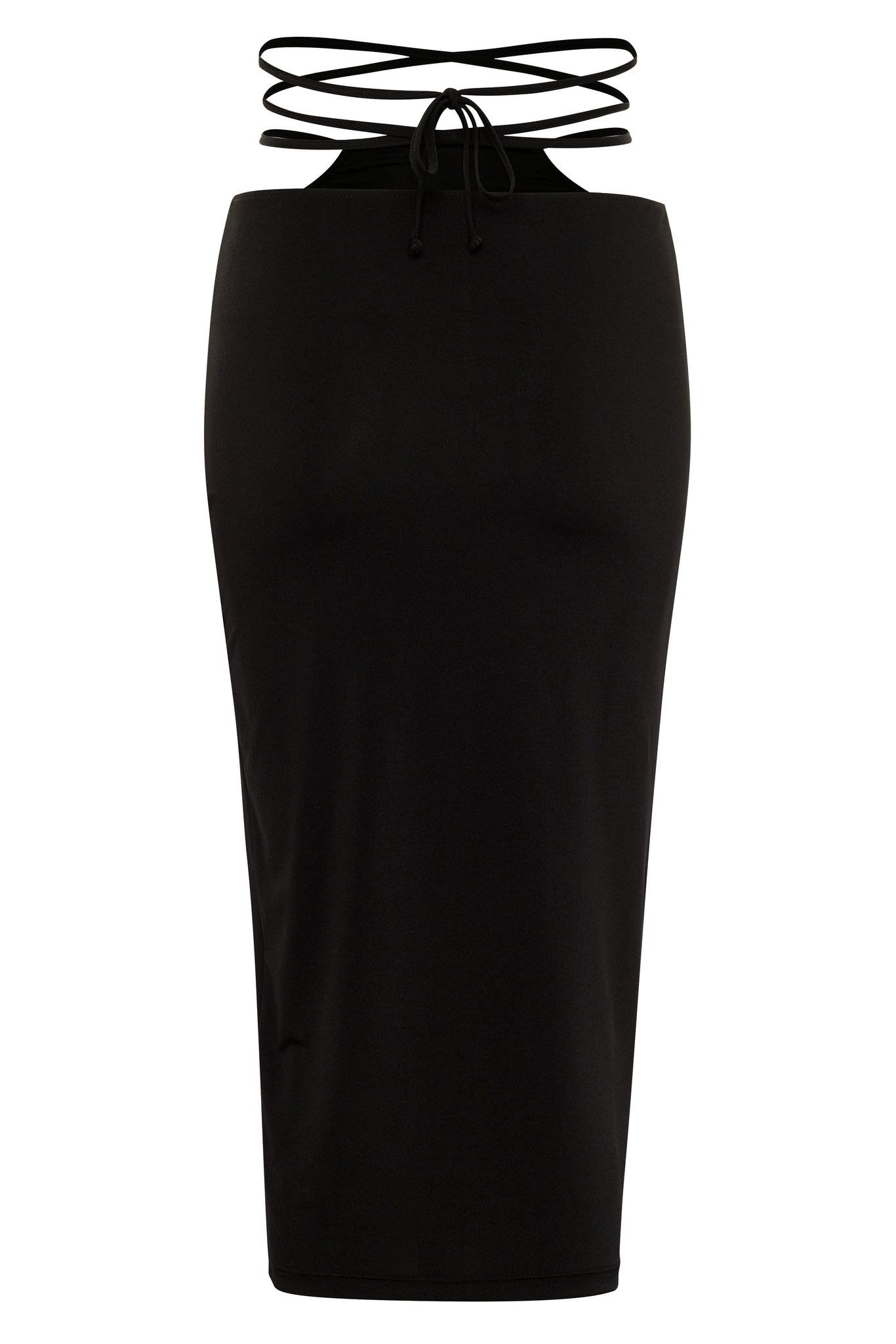 Load image into Gallery viewer, Flat image of the back of the Wren Skirt in Midnight