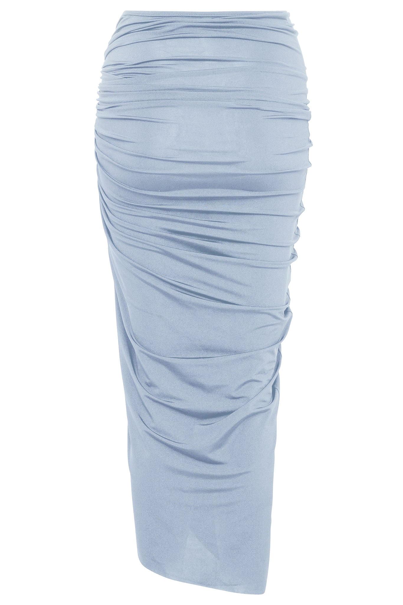 Load image into Gallery viewer, Flat image of the back of the Zena Skirt Long in azure